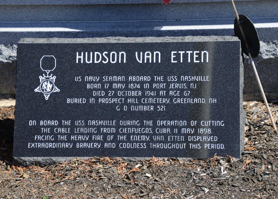 HUDSON  VAN ETTEN MEDAL OF HONOR MEMORIAL STONE