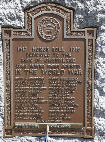 MEN OF GREENLAND WORLD WAR MEMORIAL PLAQUE