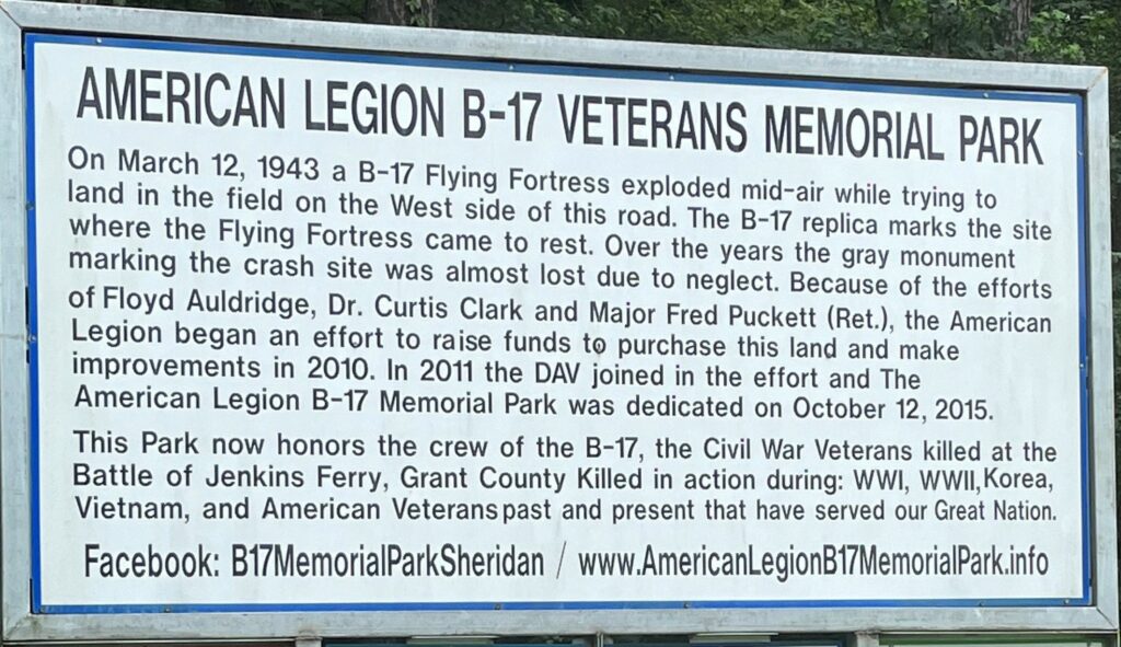 AMERICAN LEGION B-17 VETERANS MEMORIA PARK PLAQUE