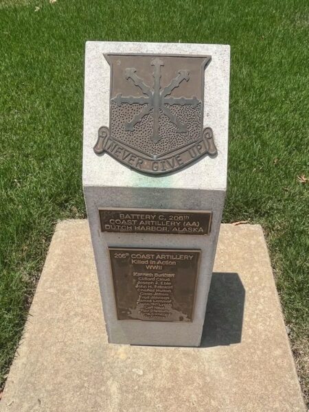 BATTERY C, 206TH COAST ARTILLERY (AA) DUTCH HARBOR, ALASKA MEMORIAL