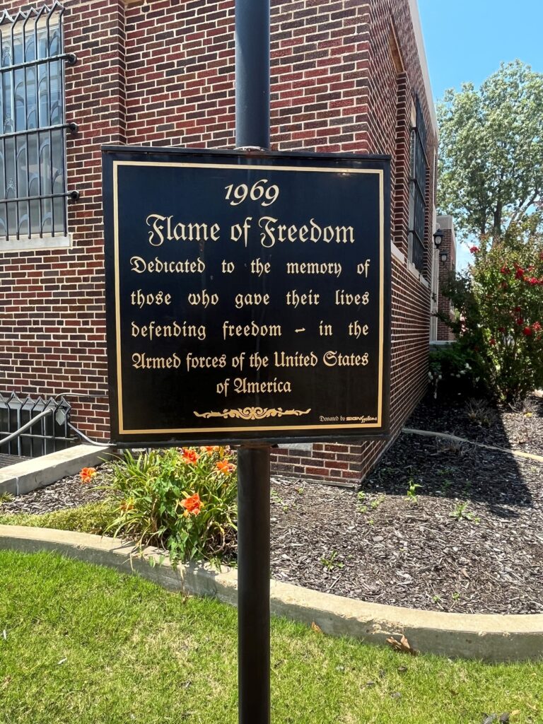JONESBORO FLAME OF FREEDOM WAR MEMORIAL PLAQUE