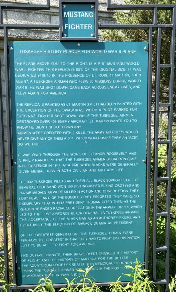 P-51 MUSTANG FIGHTER WAR MEMORIAL PLAQUE