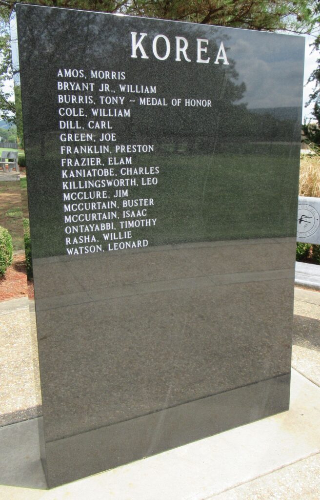 CHOCTAW NATION KOREAN WAR MEMORIAL FRONT