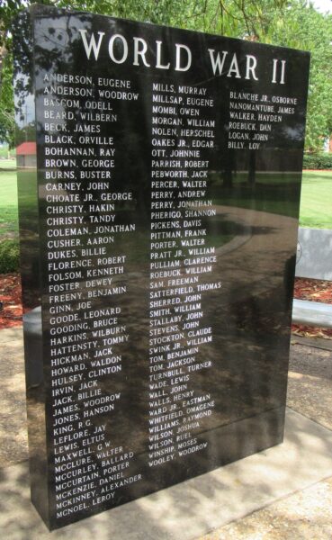 CHOCTAW NATION WORLD WAR II MEMORIAL FRONT