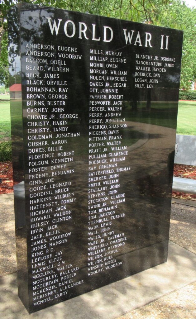 CHOCTAW NATION WORLD WAR II MEMORIAL FRONT