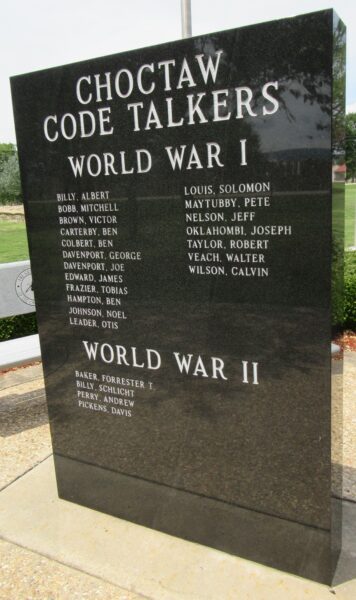 CHOCTAW CODE TALKERS WAR MEMORIAL FRONT