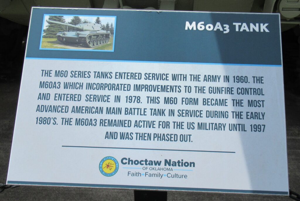 M60A3 TANK CHOCTAW NATION MEMORIAL PLAQUE