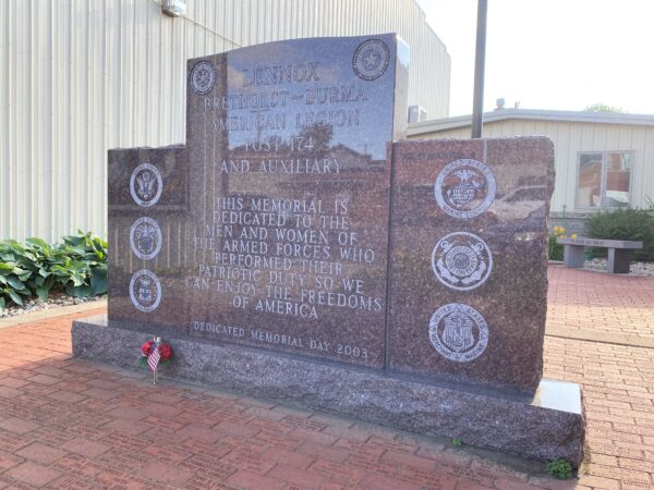 AMERICAN LEGION POST 174 ARMED FORCES MEMORIAL FRONT