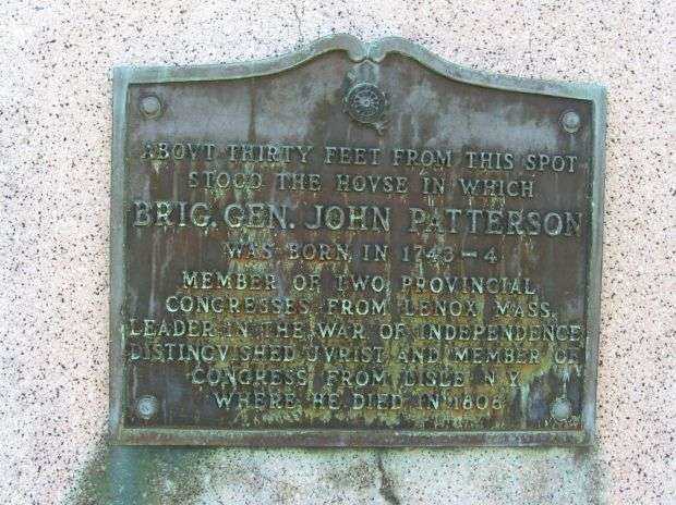 BRIG. GEN. JOHN PATTERSON HOUSE MEMORIAL PLAQUE