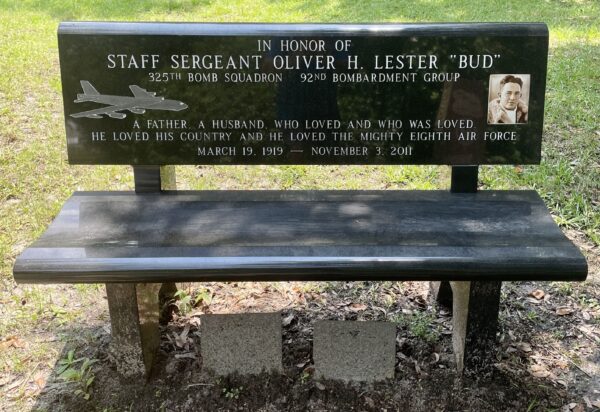 STAFF SERGEANT OLIVER H. LESTER “BUD” WAR MEMORIAL BENCH