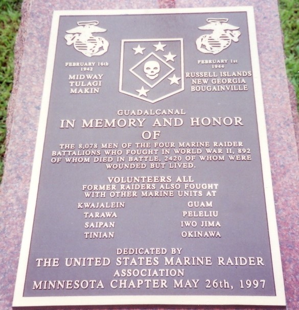 FORT SNELLING NATIONAL CEMETERY FOUR MARINE RAIDER BATTALIONS MEMORIAL