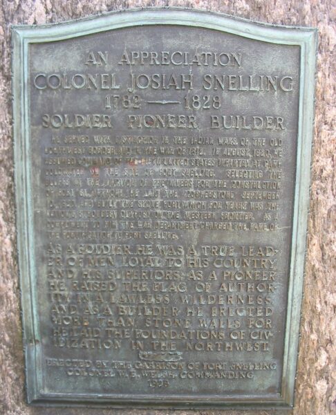 COLONEL JOSIAH SNELLING WAR MEMORIAL PLAQUE