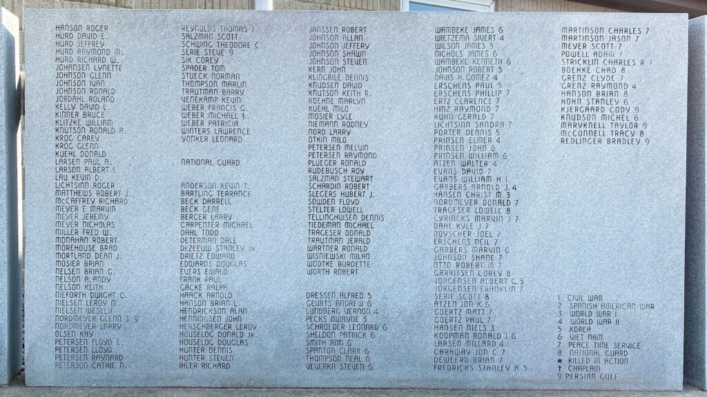 LAKE BENTON WAR VETERANS MEMORIAL STONE E