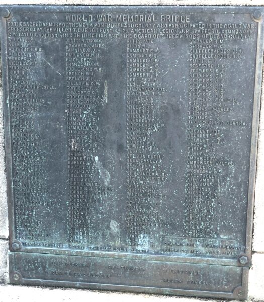 BLAND COUNTY WORLD WAR MEMORIAL BRIDGE PLAQUE