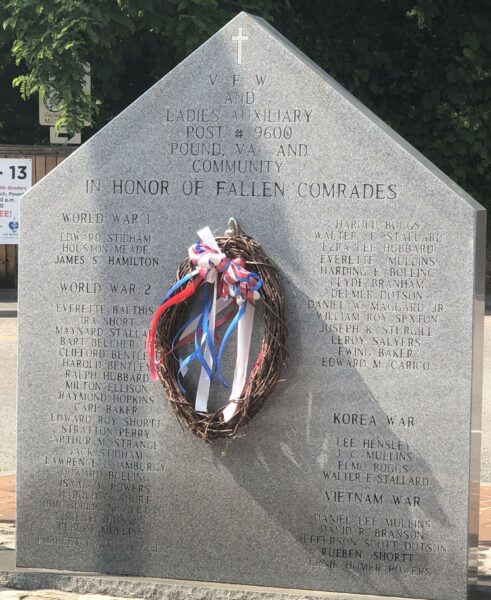 V.F.W. POST 9600 WAR VETERANS MEMORIAL FRONT