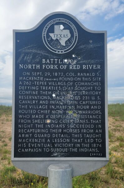 BATTLE OF NORTH FORK OF RED RIVER MEMORIAL MARKER
