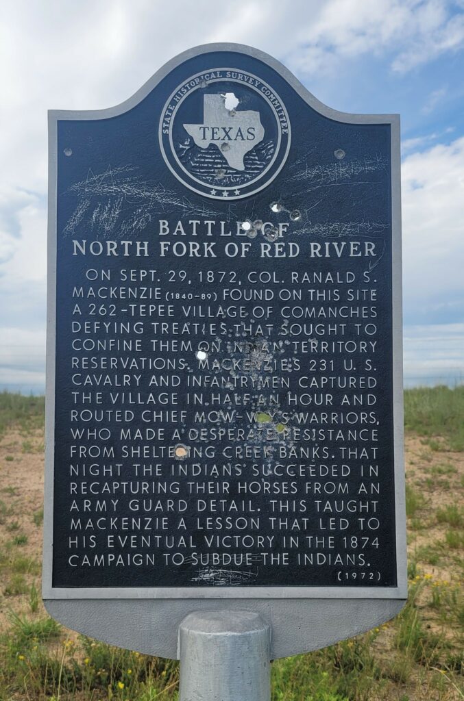 BATTLE OF NORTH FORK OF RED RIVER MEMORIAL MARKER