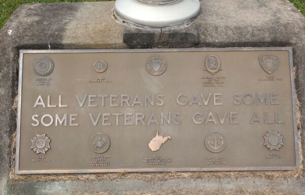 WEST VIRGINIA VETERANS HOME MEMORIAL FLAGPOLE PLAQUE