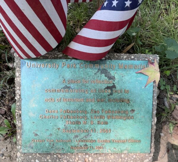 UNIVERSITY PARK COMMUNITY MEMORIAL PLAQUE