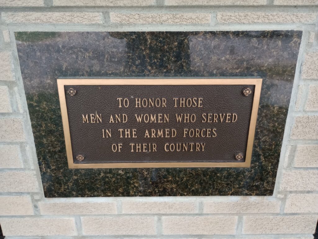 ONSTEAD ARMED FORCES MEMORIAL PLAQUE