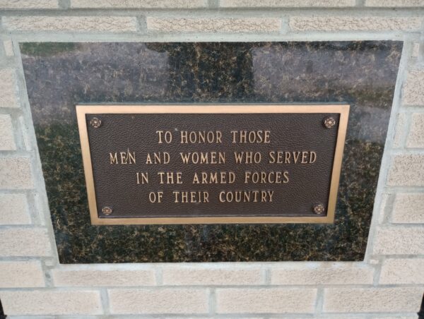ONSTEAD ARMED FORCES MEMORIAL PLAQUE