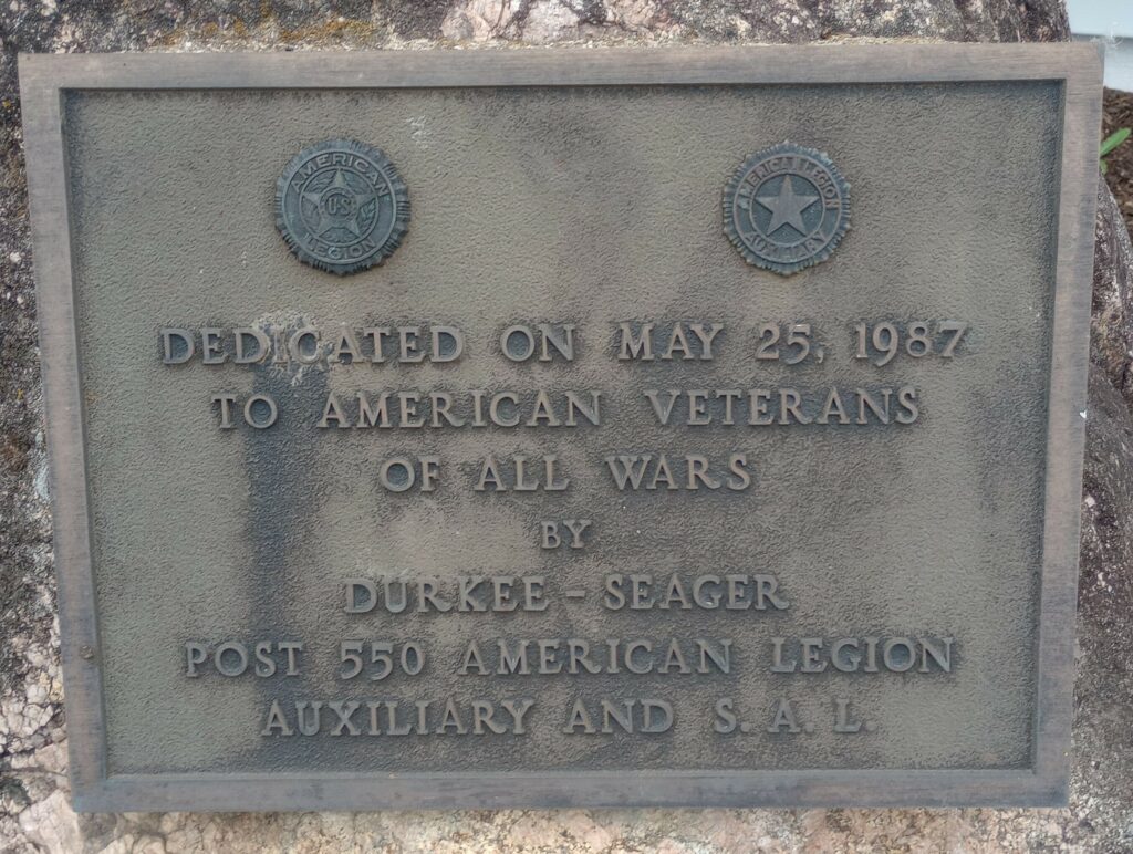 AMERICAN LEGION POST 550 VETERANS OF ALL WARS MEMORIAL PLAQUE