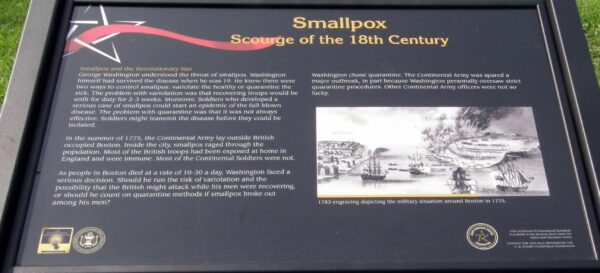 SMALLPOX REVOLUTIONARY WAR MEMORIAL PANEL A