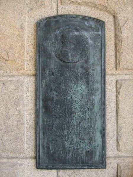 COL. JEREMIAH WADSWORTH HOMESITE MEMORIAL PLAQUE