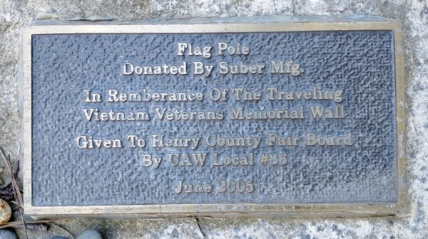 FLAG POLE IN REMEMBRANCE OF TRAVELING VIETNAM VETERANS MEMORIAL WALL