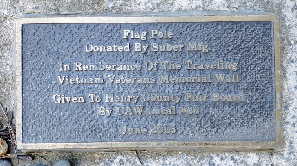 FLAG POLE IN REMEMBRANCE OF TRAVELING VIETNAM VETERANS MEMORIAL WALL