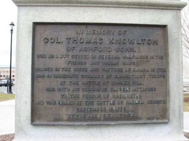 COL. THOMAS KNOWLTON WAR MEMORIAL PLAQUE