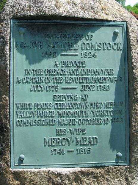 MAJOR SAMUEL COMSTOCK WAR MEMORIAL PLAQUE