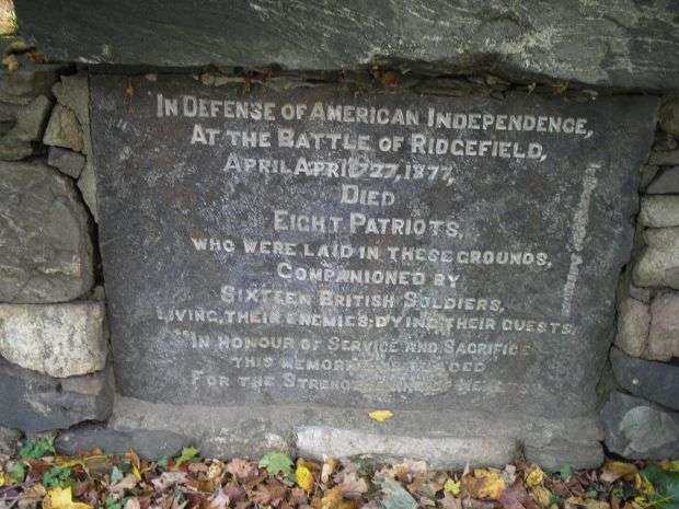 BATTLE OF RIDGEFIELD REVOLUTIONARY WAR MEMORIAL