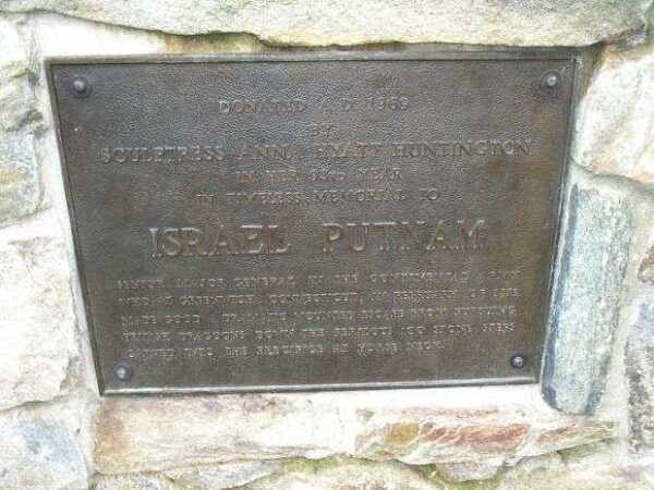 MAJOR GENERAL ISRAEL PUTNAM MEMORIAL PLAQUE