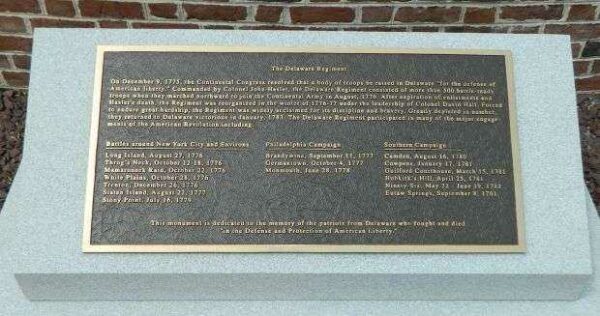 THE DELAWARE REGIMENT REVOLUTIONARY WAR MEMORIAL