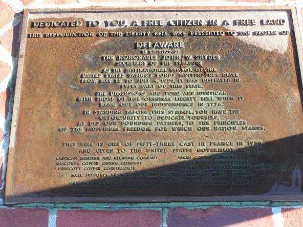 LIBERTY BELL REPRODUCTION MEMORIAL PLAQUE