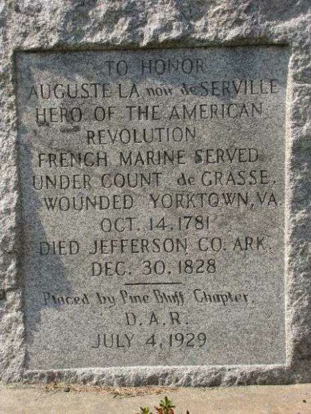 AUGUSTE LA NOIRDE SERVILLE REVOLUTIONARY WAR MEMORIAL