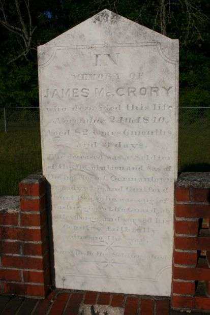 IN MEMORY OF JAMES MCCRORY REVOLUTIONARY WAR MEMORIAL