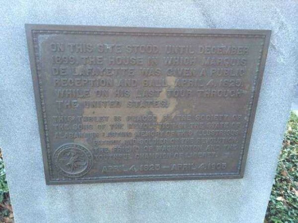 MARQUIS DE LAFAYETTE MEMORIAL PLAQUE