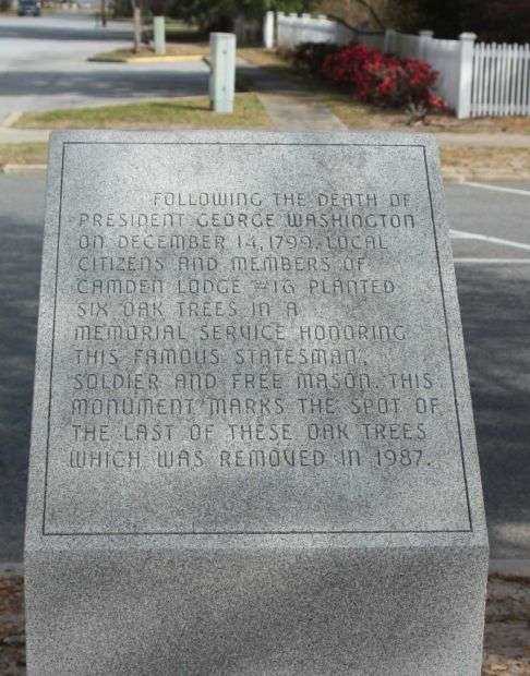 GEORGE WASHINGTON OAK TREE MEMORIAL STONE