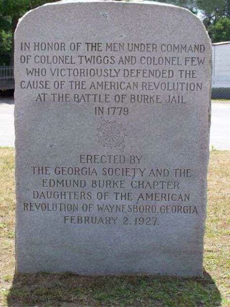 BATTLE OF BURKE JAIL WAR MEMORIAL