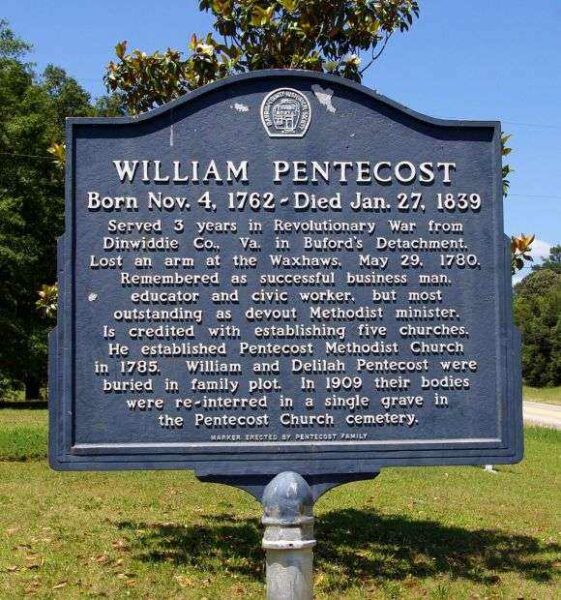 WILLIAM PENTECOST REVOLUTIONARY WAR MEMORIAL MARKER