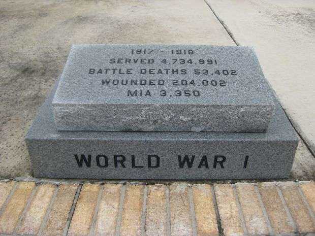 FORT MEADE VETERANS MEMORIAL WORLD WAR I STONE