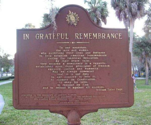 IN GRATEFUL REMEMBRANCE MEMORIAL MARKER