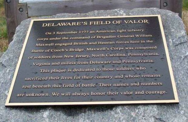 DELAWRE’S FIELD OF VALOR WAR MEMORIAL PLAQUE
