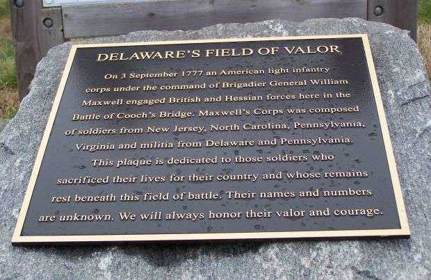 DELAWRE’S FIELD OF VALOR WAR MEMORIAL PLAQUE