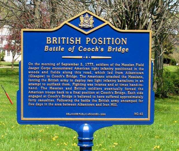 BRITISH POSITION REVOLUTIONARY WAR MEMORIAL MARKER