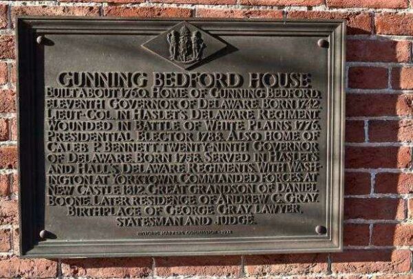 GUNNING BEDFORD HOUSE MEMORIAL PLAQUE