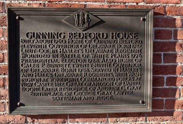 GUNNING BEDFORD HOUSE MEMORIAL PLAQUE
