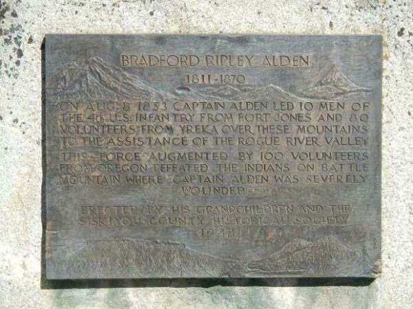 CAPTAIN BRADFORD RIPLEY ALDEN MEMORIAL PLAQUE